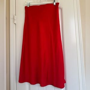 NWT Dance & Marvel Satin Red Midi Skirt Size M